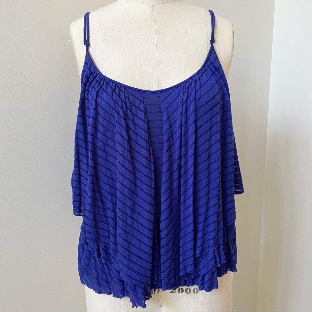 Free People Striped Layered Semi Sheer Tank Top Medium
